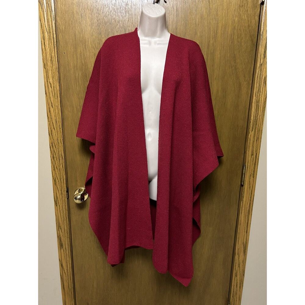 $332 HELEN HSU M (L XL 1X) Heavy SANTANA KNIT Wool Blend SHAWL Lagenlook NEW G23